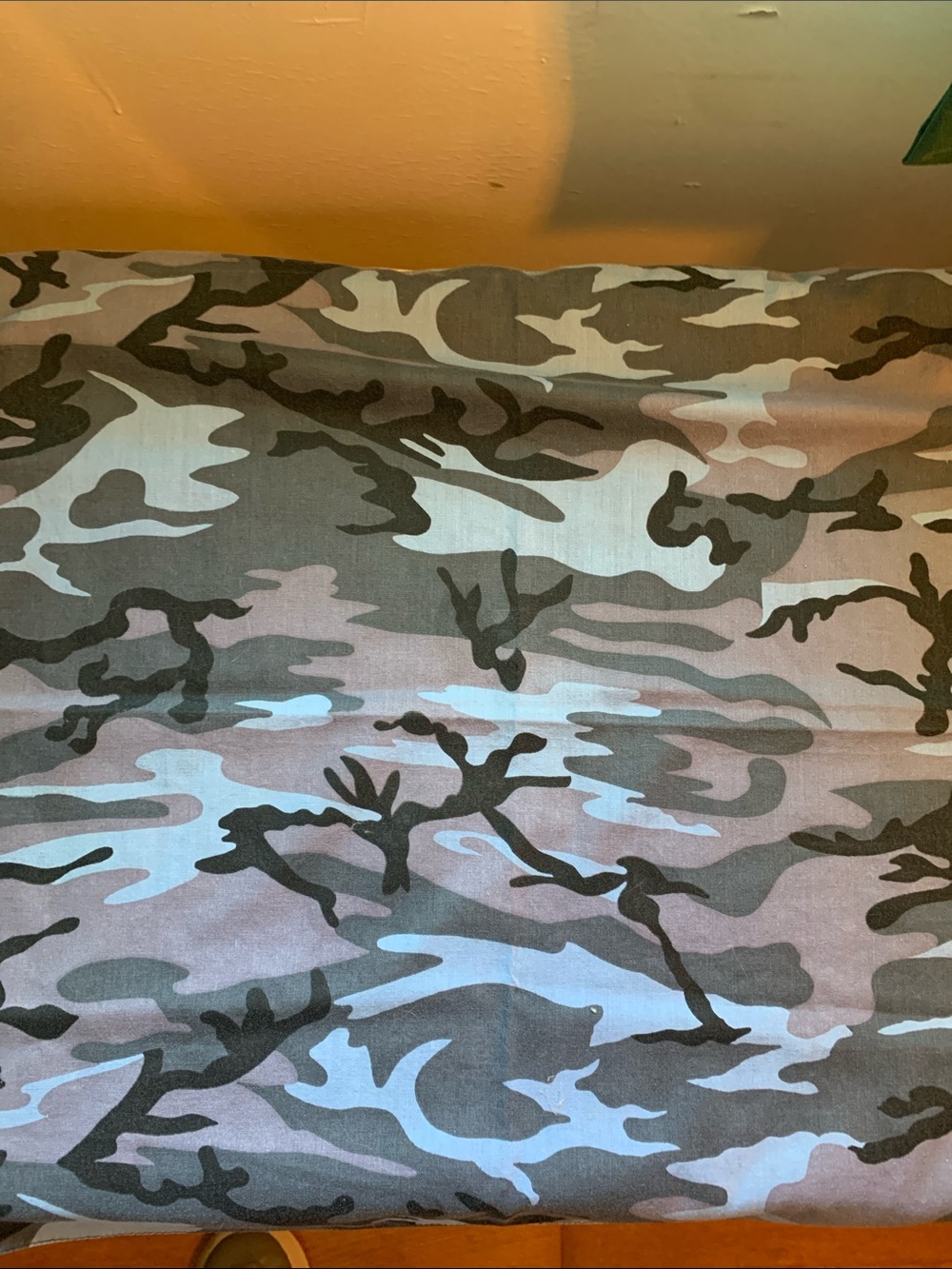 Vintage Navy Black Grey Camouflage Cotton Bandana Scarf 22 X 21